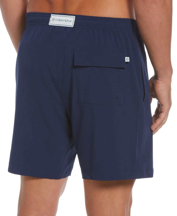 Cubavera Solid Swim Trunks Midnight Navy