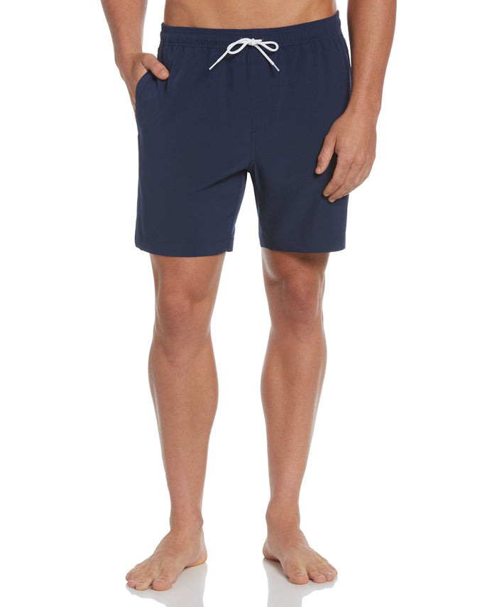 Cubavera Solid Swim Trunks Midnight Navy