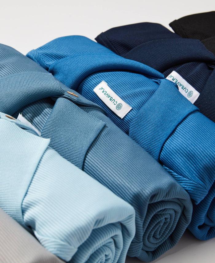 Cubavera Solid Textured Polo Captains Blue