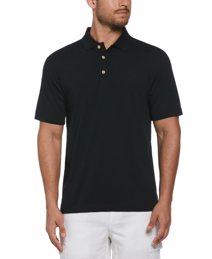 cubavera Solid Textured Polo Jet Black
