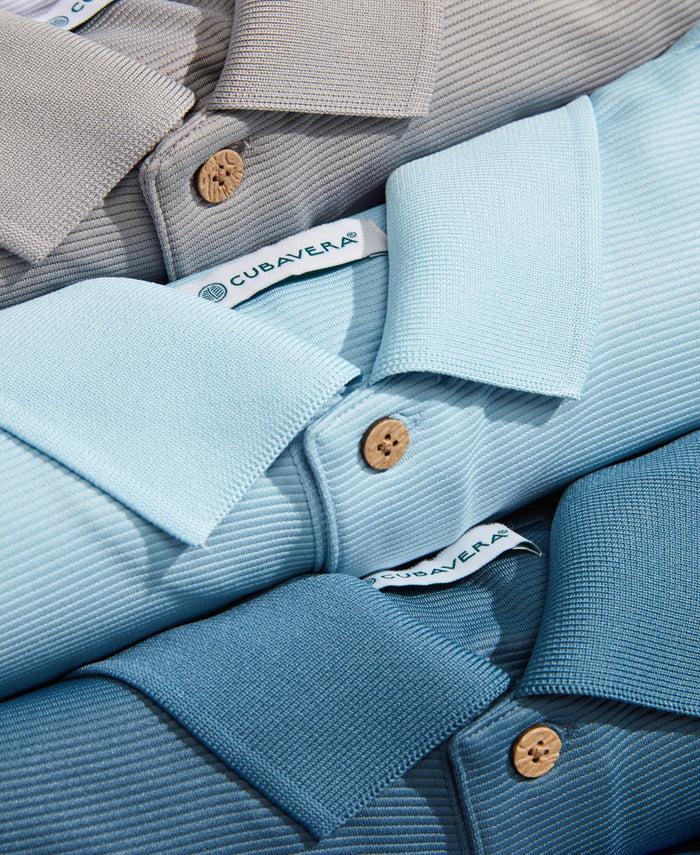 Cubavera Solid Textured Polo Sleet