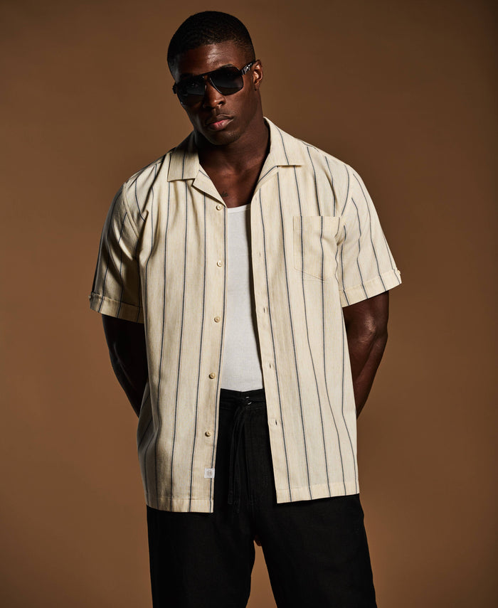 Cubavera Space-Dyed Dobby Stripe Shirt Linen