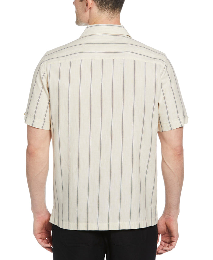 Cubavera Space-Dyed Dobby Stripe Shirt Linen