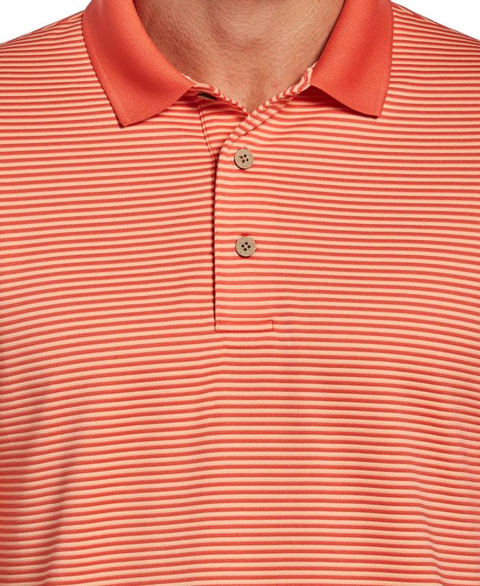 Cubavera Stripe Polo Hot Coral