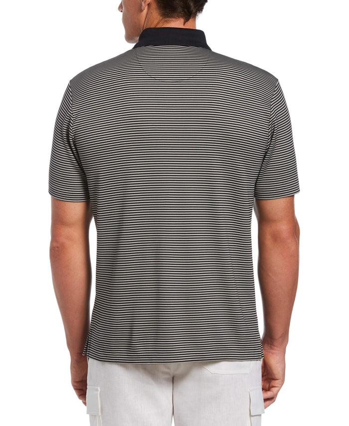 Cubavera Stripe Polo Jet Black