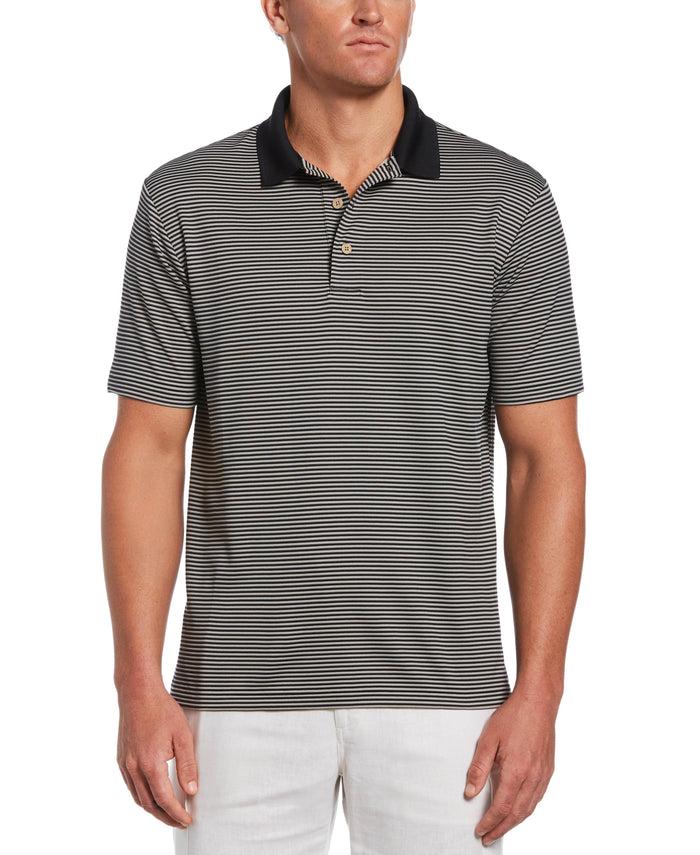 cubavera Stripe Polo Jet Black