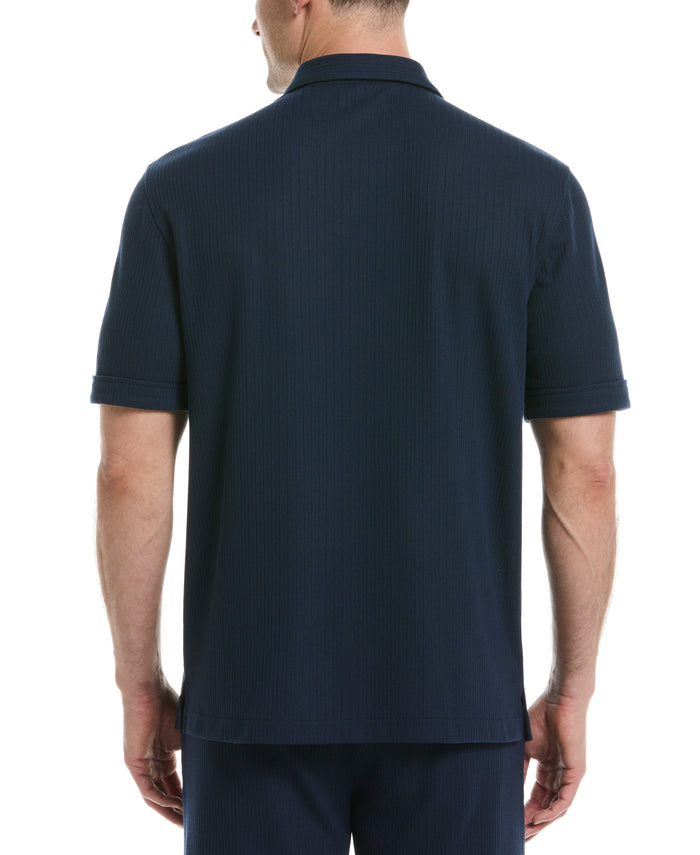 Cubavera Textured Knit Shirt Dress Blues