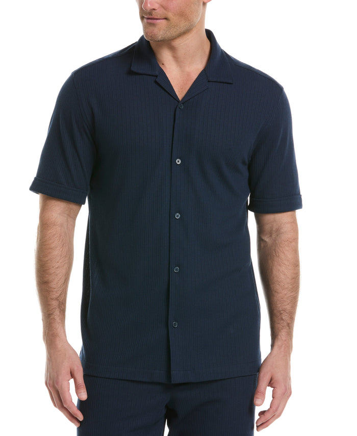 cubavera Textured Knit Shirt Dress Blues