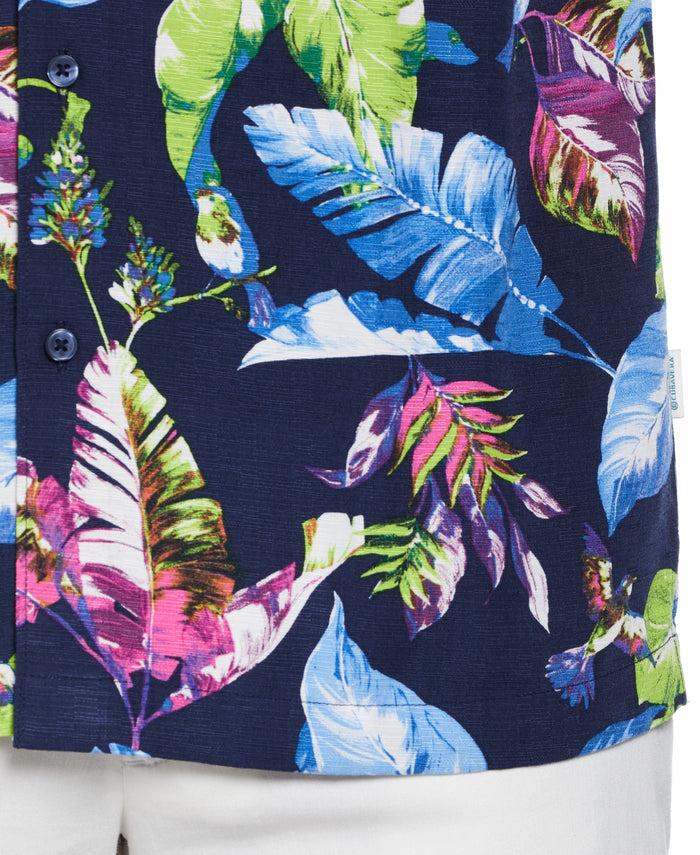 Cubavera Textured Leaf Print Shirt Naval Academy