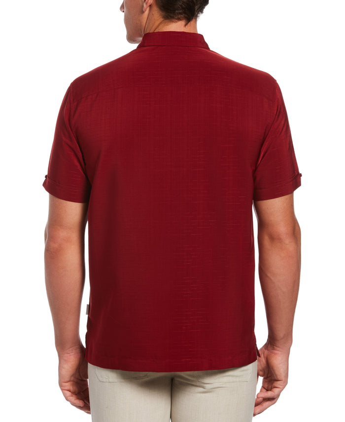 Cubavera Textured One Pocket Shirt Biking Red
