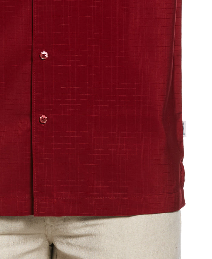 Cubavera Textured One Pocket Shirt Biking Red