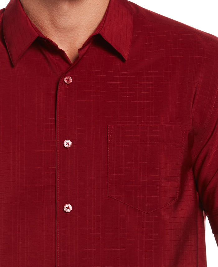 Cubavera Textured One Pocket Shirt Biking Red