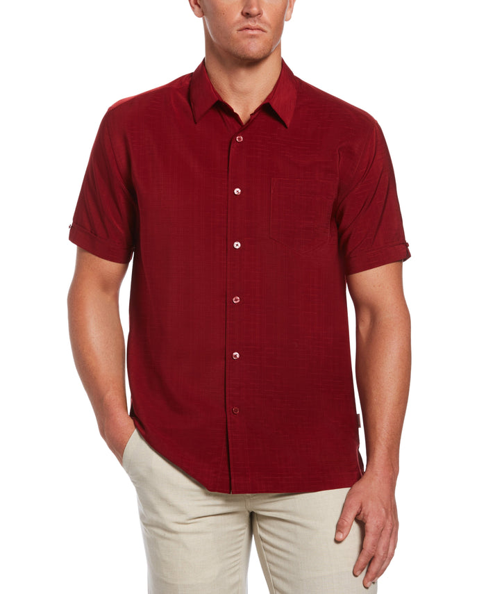 cubavera Textured One Pocket Shirt Biking Red