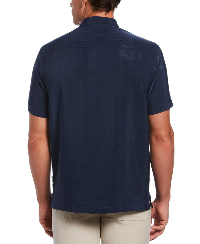 Cubavera Textured One Pocket Shirt Dress Blues