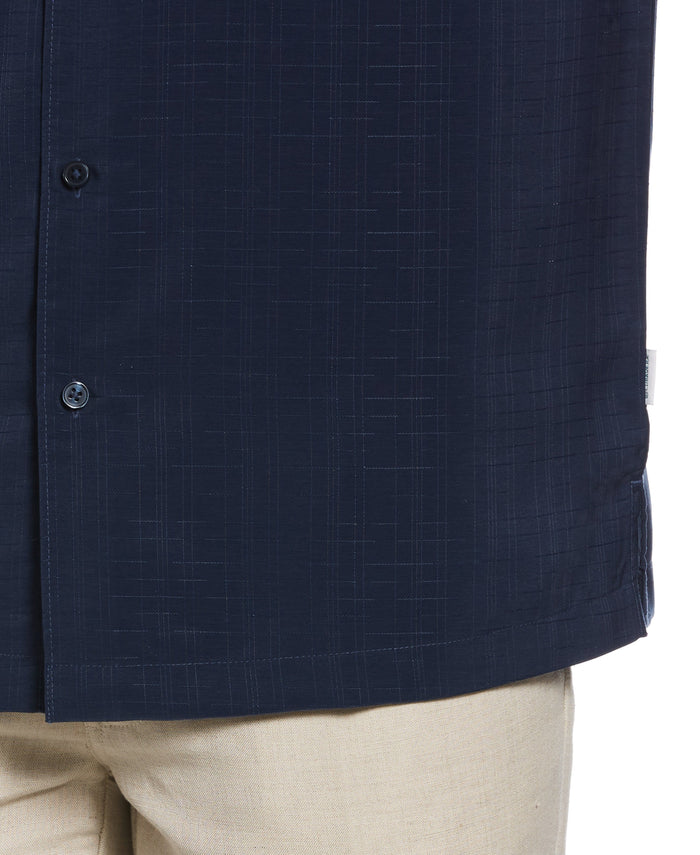 Cubavera Textured One Pocket Shirt Dress Blues