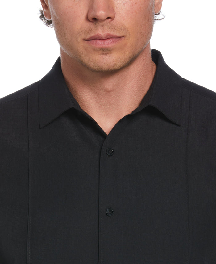 Cubavera Textured One-Tuck Panel Shirt Jet Black