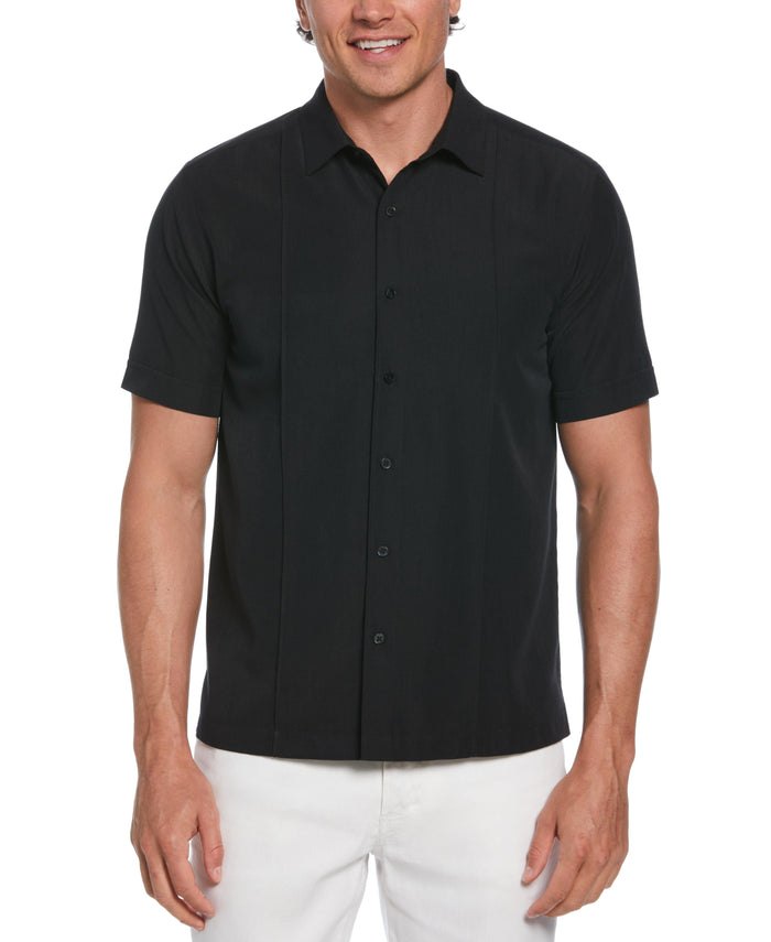 cubavera Textured One-Tuck Panel Shirt Jet Black