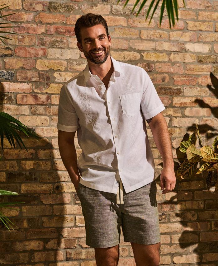 Cubavera Tonal Embroidery Shirt Brilliant White