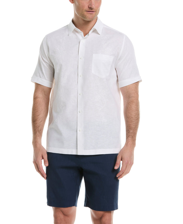 cubavera Tonal Embroidery Shirt Brilliant White