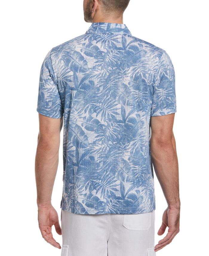 Cubavera Tonal Tropical Print Polo Federal Blue
