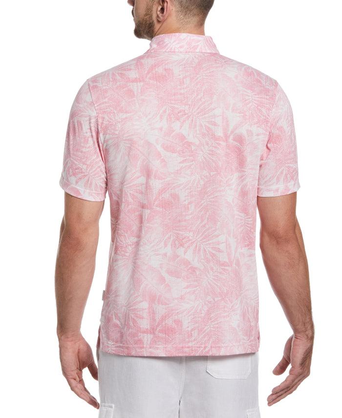 Cubavera Tonal Tropical Print Polo Wild Rose
