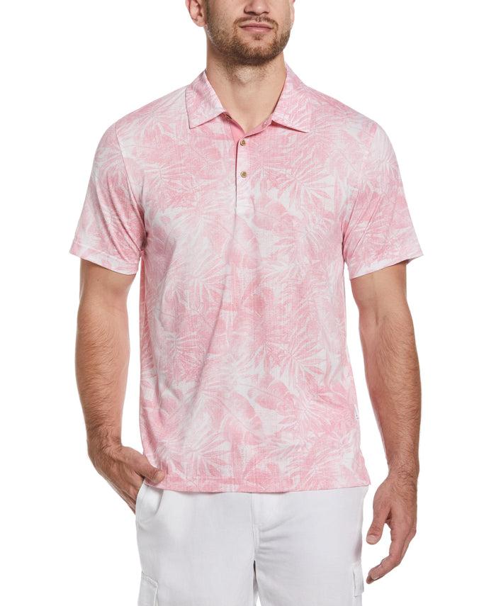 Cubavera Tonal Tropical Print Polo Wild Rose