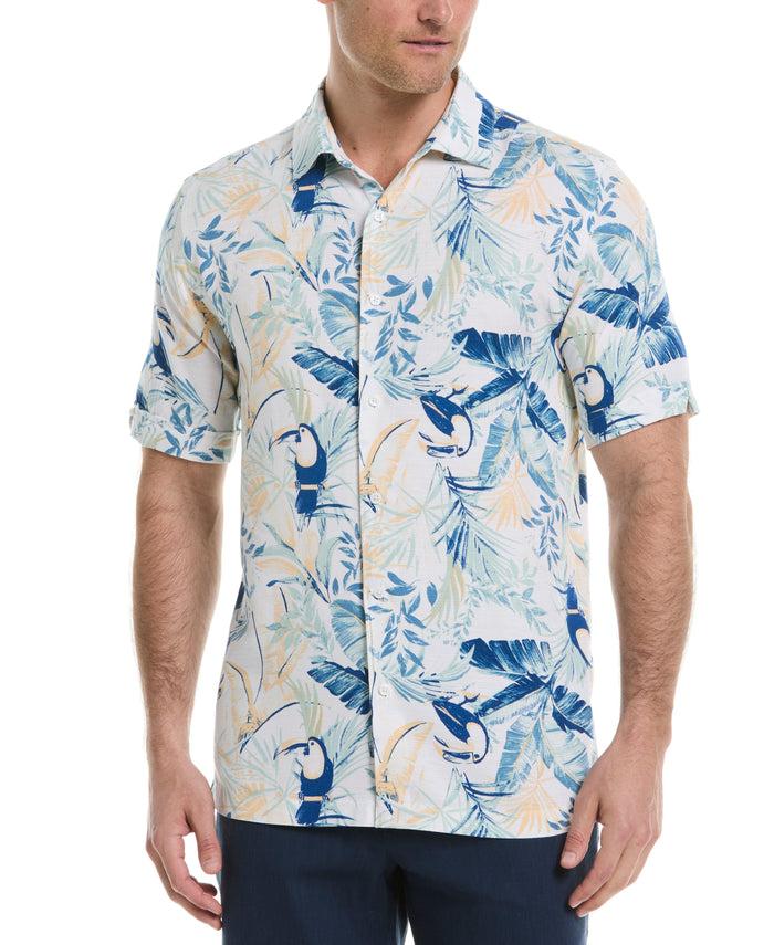 cubavera Toucan Print Shirt Brilliant White