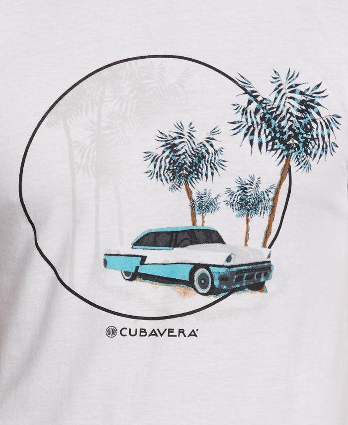 Cubavera Tropical Car Print Tee White