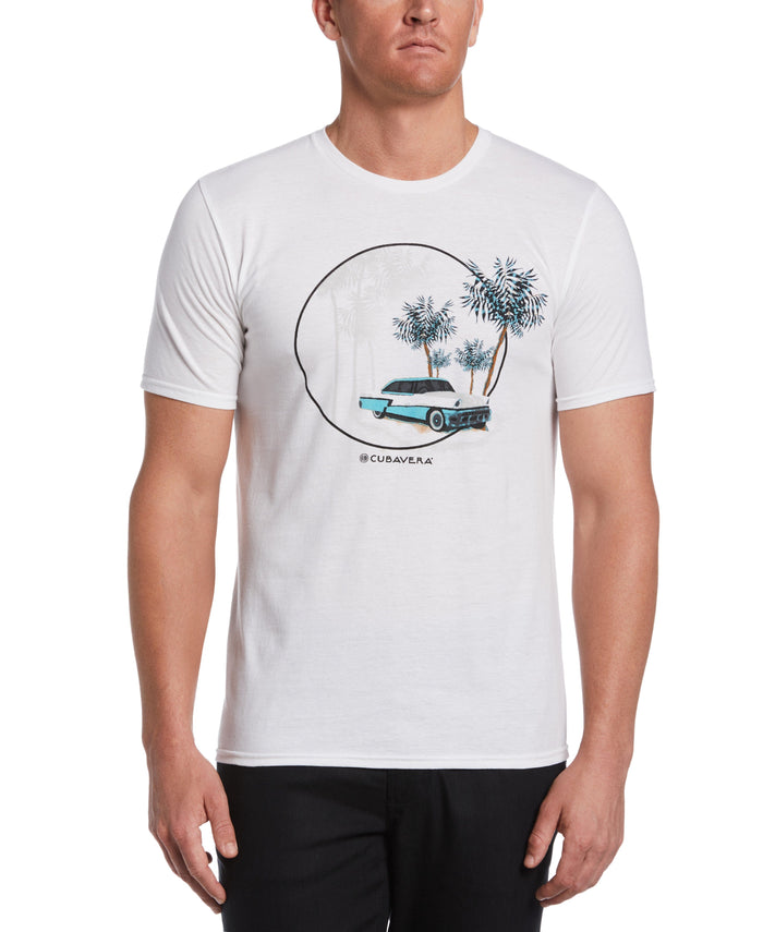 cubavera Tropical Car Print Tee White