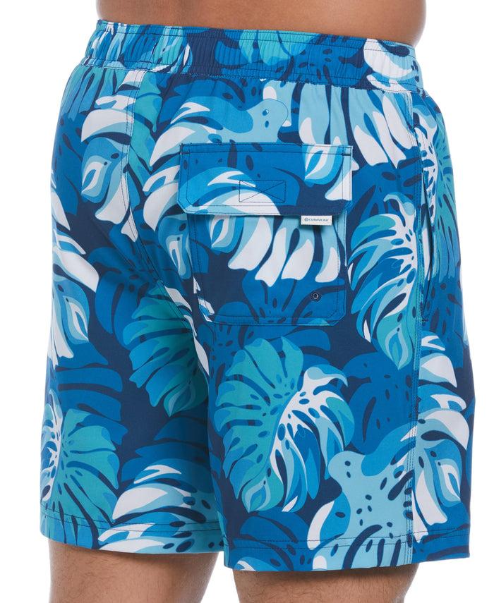 Cubavera Tropical Leaf Print Swim Short Titan