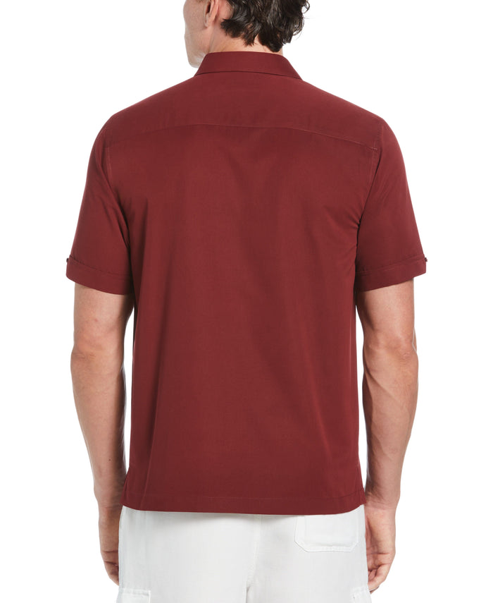 Cubavera Two-Pocket Double Pintuck Shirt Cabernet