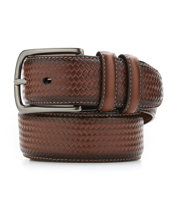 cubavera Vintage Weave Belt Brown