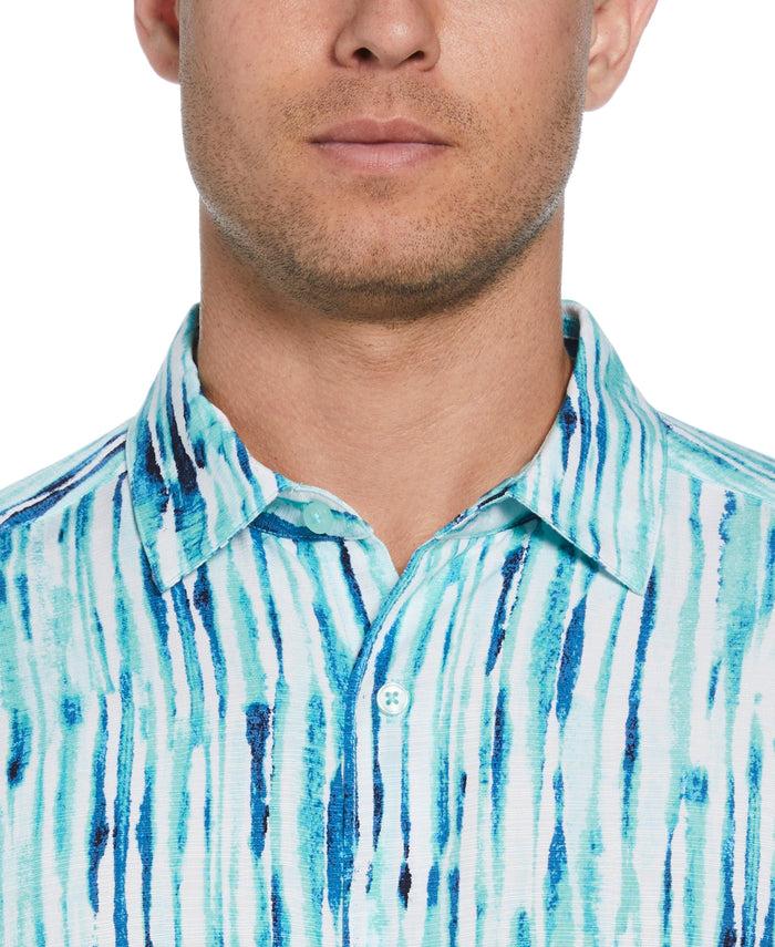 Cubavera Watercolor Stripe Print Shirt Bayou