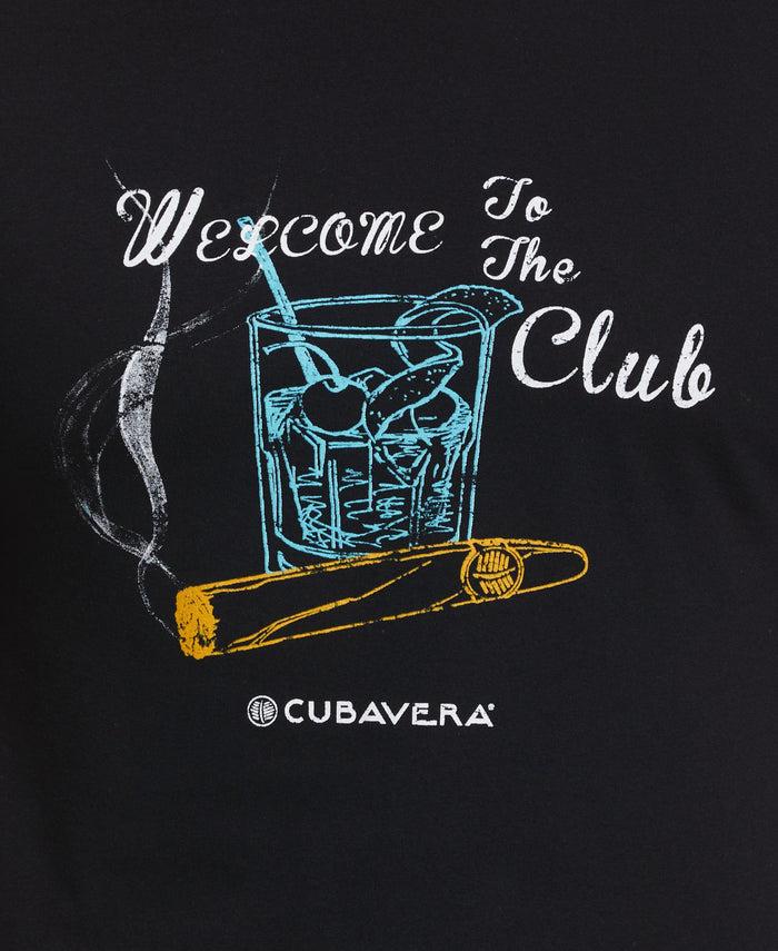 Cubavera Welcome To The Club Print Tee Deep Black