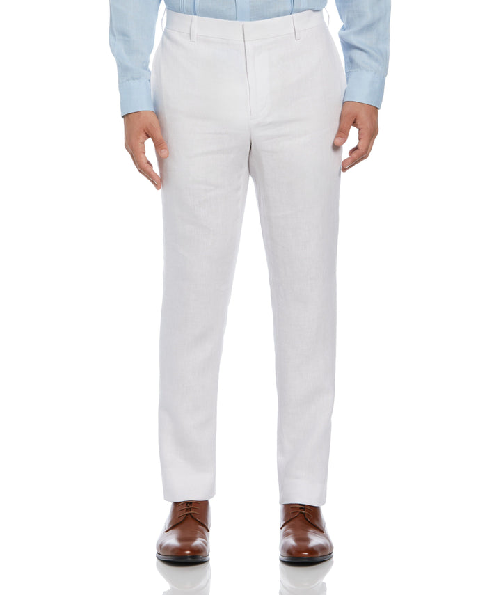 cubavera Delave Linen Flat Front Pant Brilliant White