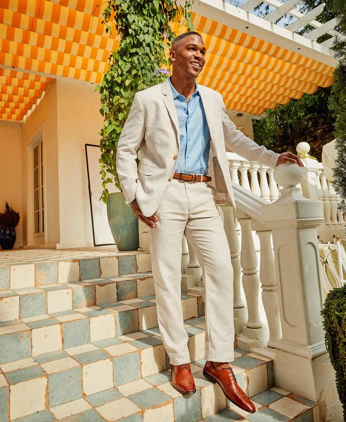 Cubavera Delave Linen Flat Front Pant Natural Linen