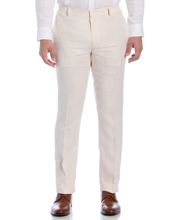 cubavera Delave Linen Flat Front Pant Whitecap Gray