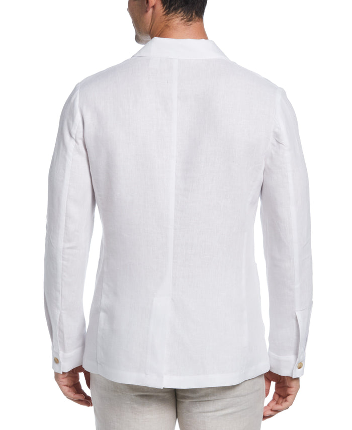 Cubavera Delave Linen Guayabera Jacket Brilliant White