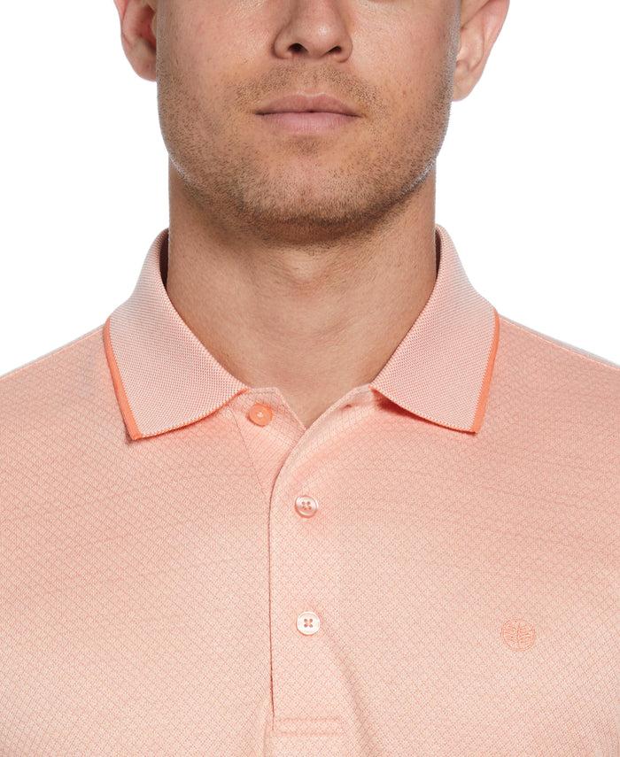 Cubavera Diamond Jacquard Polo Shirt Tropical Peach