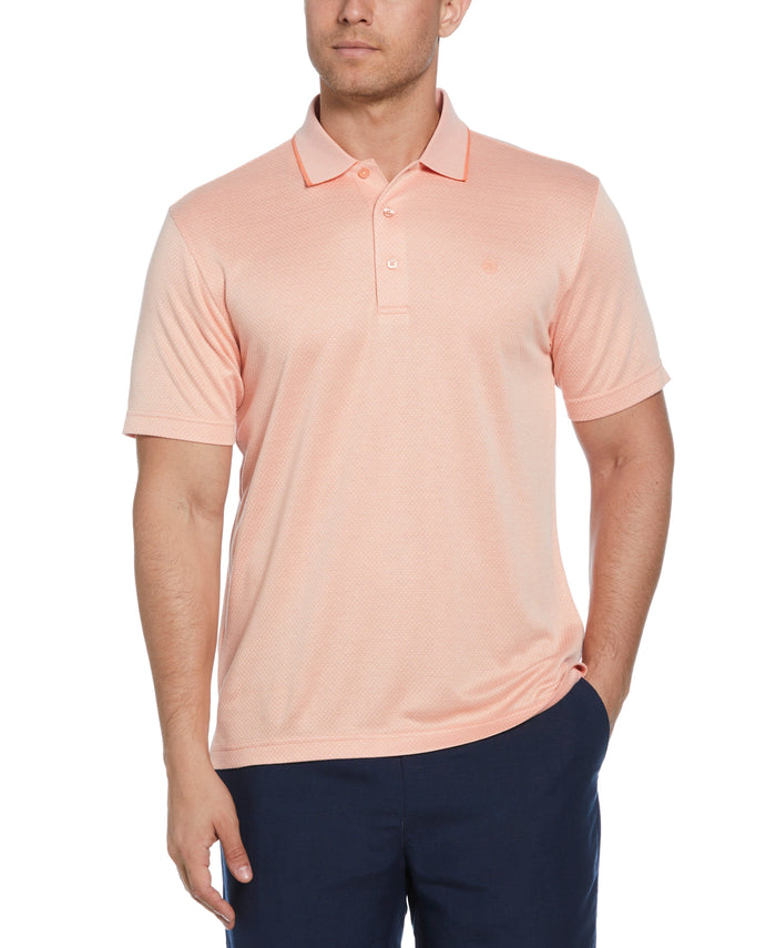 cubavera Diamond Jacquard Polo Shirt Tropical Peach