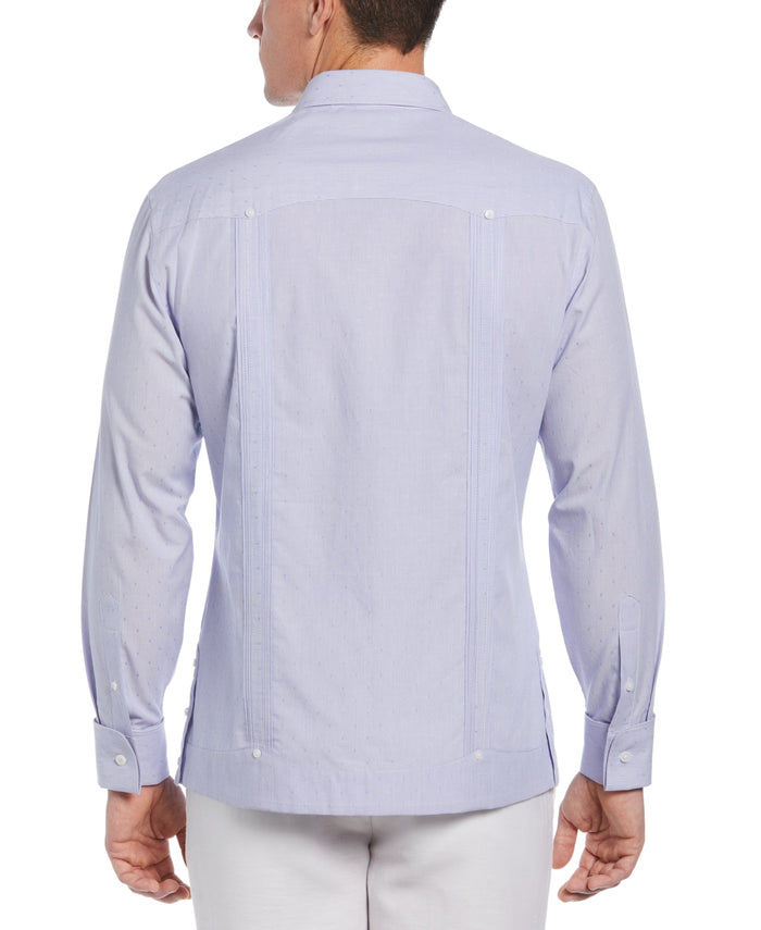Cubavera Dobby Stripe Cotton Guayabera Shirt Deep Periwinkle