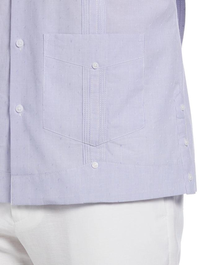 Cubavera Dobby Stripe Cotton Guayabera Shirt Deep Periwinkle