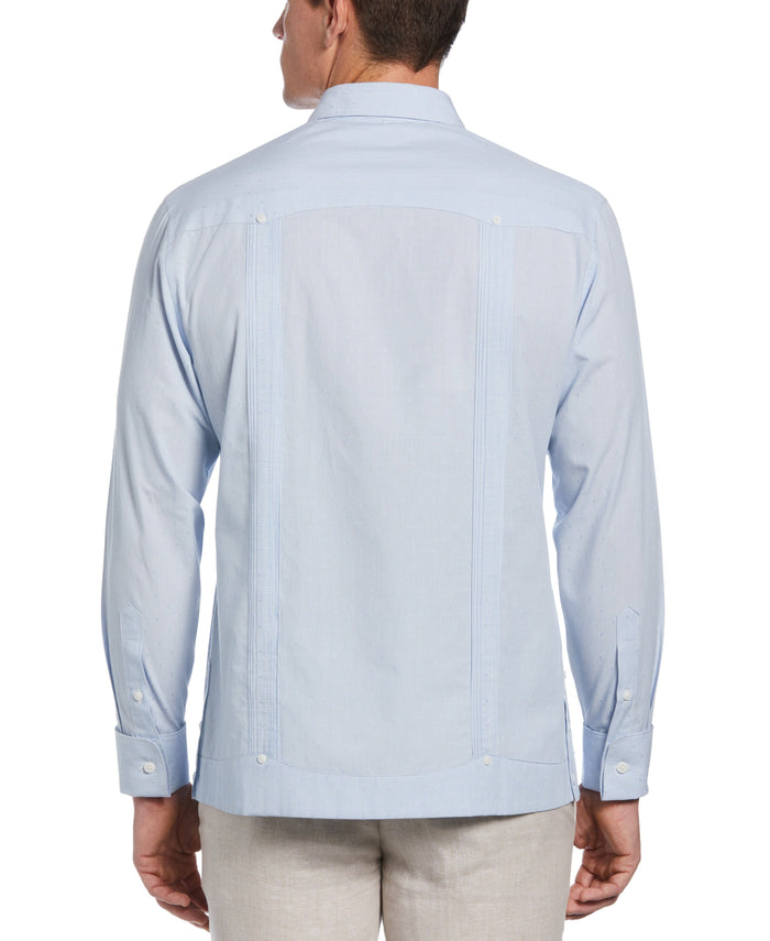 Cubavera Dobby Stripe Cotton Guayabera Shirt Della Robia Blue