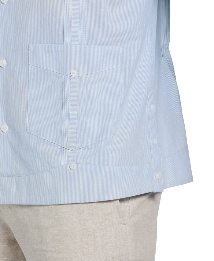 Cubavera Dobby Stripe Cotton Guayabera Shirt Della Robia Blue