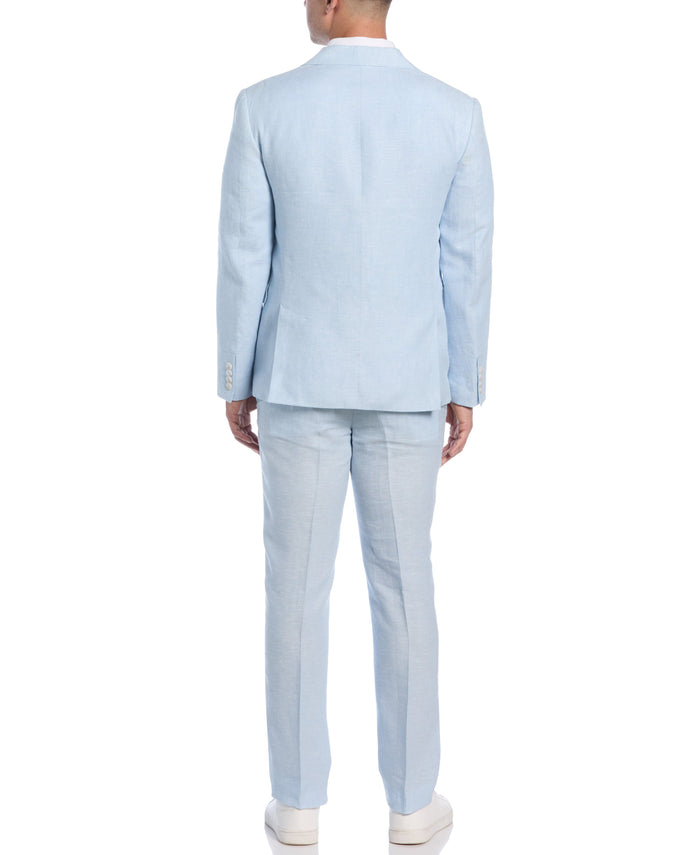 Cubavera Double Breasted Delave Linen Dream Blue Suit