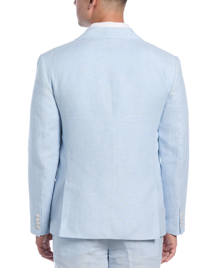 Cubavera Double Breasted Delave Linen Sports Coat Dream Blue