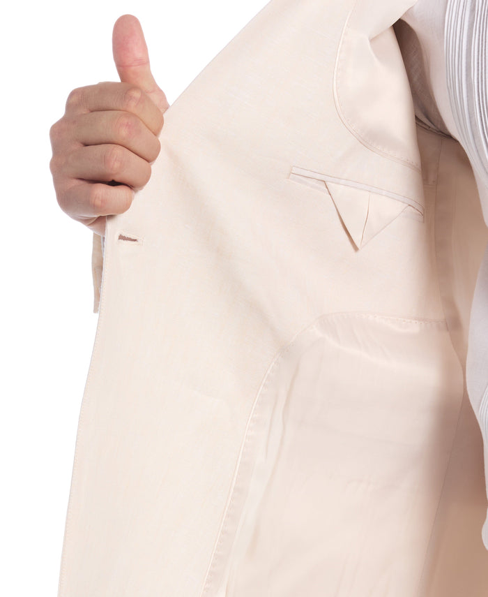 Cubavera Double Breasted Delave Linen Sports Coat Whitecap Gray