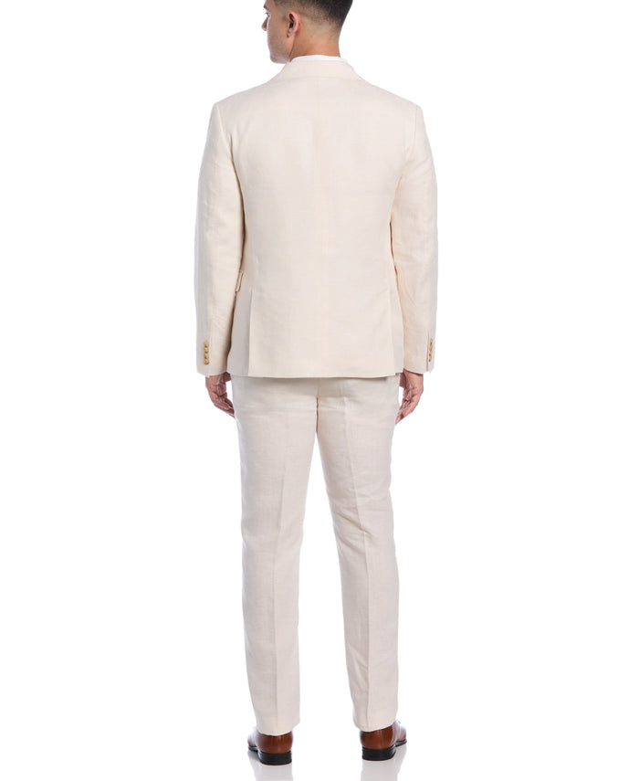 Cubavera Double Breasted Delave Linen Whitecap Grey Suit