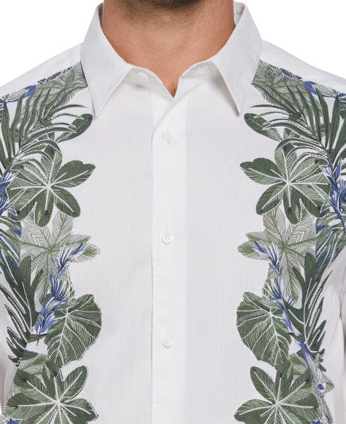 Cubavera Ecoselect™ Big & Tall Tropical Print Panel Shirt Brilliant White