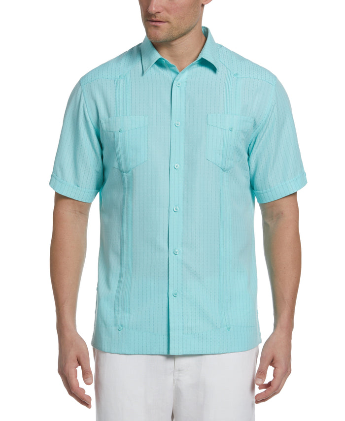 cubavera EcoSelect™ Panel Guayabera Shirt Aqua Sky